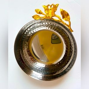 Unknown1 Gold Butterfly Bowl 6.5” Diameter Metal 1 Piece
